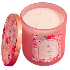 🆕 The Clementine Company- Pink Peony 3-Wick Large Scented Candle